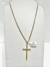 CADENA CON CRUZ TUBULAR - ORO 10K