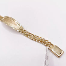 ESCLAVA PARA BEBÉ / NIÑO PLACA BISELADA ESLABÓN PETATILLO - 14 CM - ORO 10K