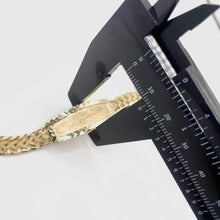 ESCLAVA PARA BEBÉ / NIÑO PLACA BISELADA ESLABÓN PETATILLO - 14 CM - ORO 10K