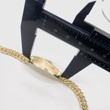 ESCLAVA PARA BEBÉ / NIÑO PLACA BISELADA ESLABÓN PETATILLO - 14 CM - ORO 10K