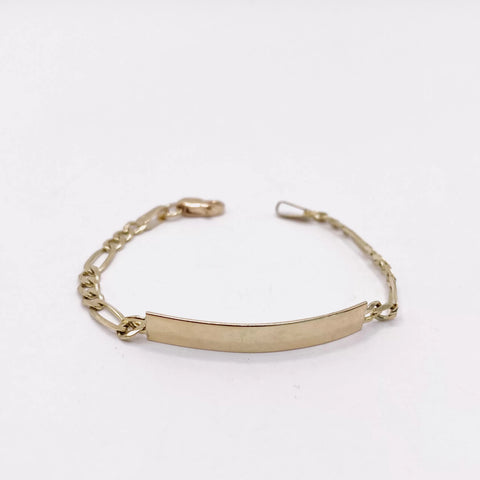 ESCLAVA PARA BEBÉ / NIÑO ESTILO FÍGARO-CART - 12 CM - ORO 10K