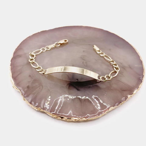 ESCLAVA PARA BEBÉ / NIÑO ESTILO FÍGARO-CART - 14 CM - ORO 10K