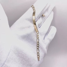 ESCLAVA PARA BEBÉ / NIÑO ESTILO FÍGARO-CART - 14 CM - ORO 10K