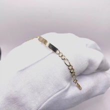 ESCLAVA PARA BEBÉ / NIÑO ESTILO FÍGARO-CART - 14 CM - ORO 10K