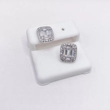 ARETE RECTANGULO CON BAGUETTES ZIRCONIAS - PLATA .925