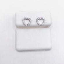 ARETE BROQUEL CORAZÓN CONTORNO ZIRCONIAS - PLATA .925