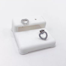 ARETE BROQUEL CORAZÓN CONTORNO ZIRCONIAS - PLATA .925