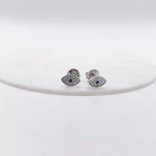 ARETE BROQUEL OJO MINI ZIRCONIA - PLATA .925