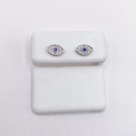 ARETE BROQUEL OJO MINI ZIRCONIA - PLATA .925