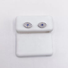 ARETE BROQUEL OJO MINI ZIRCONIA - PLATA .925
