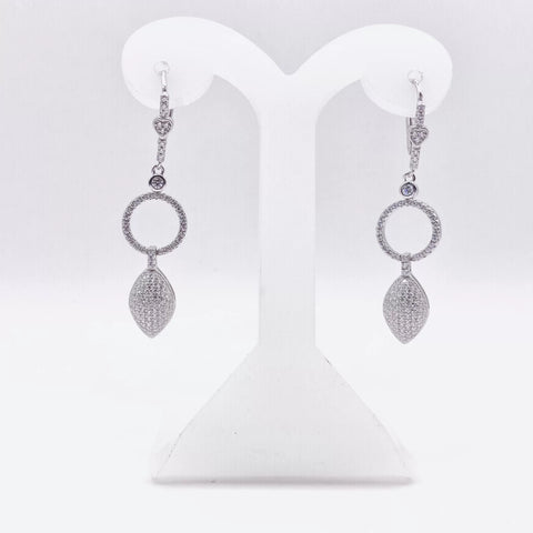 ARETE GANCHO CON CIRCULO Y SEMILLA ZIRCONIA - PLATA .925