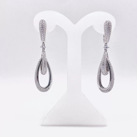 ARETE GOTAS ENLAZADAS GRANDE - PLATA .925