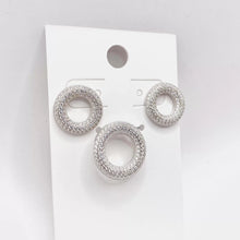 SET JUEGO CÍRCULO CONTORNO MULTI ZIRCONIA - PLATA .925