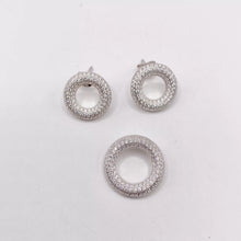 SET JUEGO CÍRCULO CONTORNO MULTI ZIRCONIA - PLATA .925