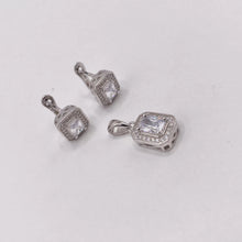 SET JUEGO RECTÁNGULO ZIRCONIA BLANCO - PLATA .925