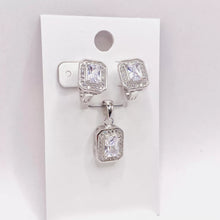 SET JUEGO RECTÁNGULO ZIRCONIA BLANCO - PLATA .925