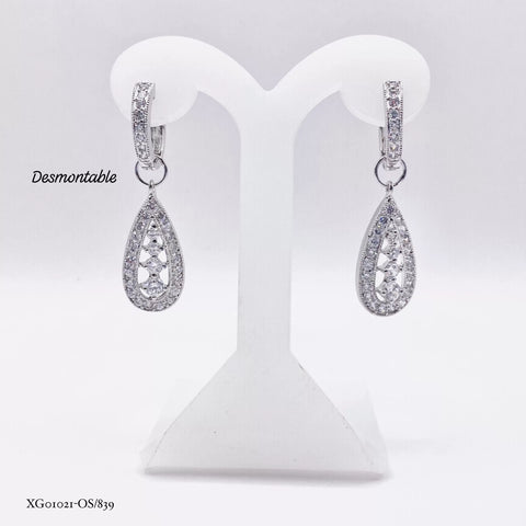 ARETE DESMONTABLE GOTA ZIRCONIAS - PLATA .925