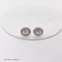 SET JUEGO OVAL ZIRCONIA CENTRAL CON CONTORNO - PLATA .925