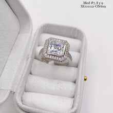 ANILLO ZIRCONIA CUADRO GRANDE CON CONTORNO - PLATA .925