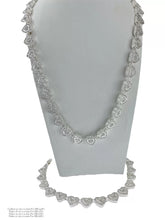 SET JUEGO DE CADENA Y PULSO CORAZONES ZIRCONIA - PLATA .925