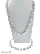 SET JUEGO DE CADENA Y PULSO CORAZONES ZIRCONIA - PLATA .925