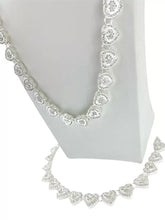 SET JUEGO DE CADENA Y PULSO CORAZONES ZIRCONIA - PLATA .925