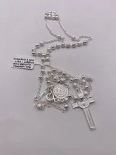 ROSARIO BOLA LISA Y ARENADA 3 MM - SAN BENITO - PLATA .925