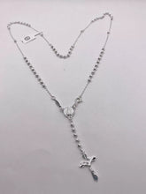 ROSARIO BOLA LISA Y ARENADA 3 MM - VIRGEN GUADALUPE - PLATA .925