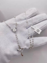 ROSARIO BOLA LISA Y ARENADA 3 MM - VIRGEN GUADALUPE - PLATA .925