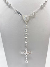 ROSARIO BOLA FACETADA 4 MM - VIRGEN DE GUADALUPE - PLATA .925