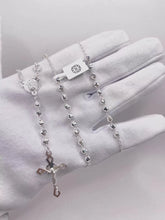ROSARIO BOLA FACETADA 4 MM - VIRGEN DE GUADALUPE - PLATA .925