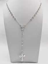 ROSARIO BOLA FACETADA 3 MM - VIRGEN DE GUADALUPE OVAL - PLATA .925