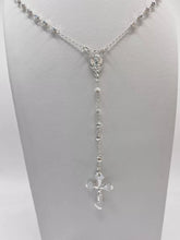 ROSARIO BOLA FACETADA 3 MM - VIRGEN DE GUADALUPE OVAL - PLATA .925