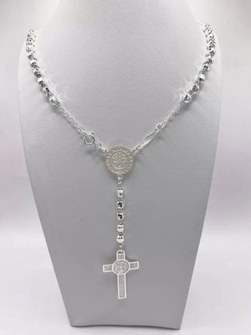 ROSARIO BOLA FACETADA 4 MM - SAN BENITO - PLATA .925