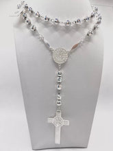 ROSARIO BOLA FACETADA 6 MM - VIRGEN DE GUADALUPE - PLATA .925