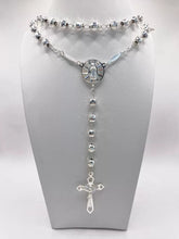 ROSARIO BOLA FACETADA 6 MM - VIRGEN DE GUADALUPE - PLATA .925