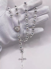 ROSARIO BOLA FACETADA 8 MM - VIRGEN DE GUADALUPE - PLATA .925