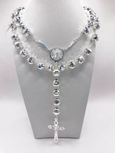 ROSARIO BOLA FACETADA 8 MM - VIRGEN DE GUADALUPE - PLATA .925