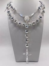 ROSARIO BOLA FACETADA 8 MM - VIRGEN DE GUADALUPE - PLATA .925