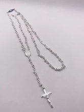 ROSARIO BOLA CALADA 3 MM - VIRGEN DE GUADALUPE OVAL - PLATA .925