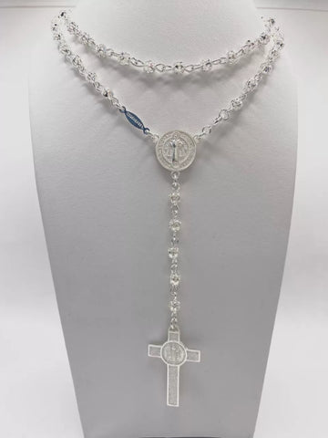 ROSARIO BOLA CALADA 4 MM - SAN BENITO - PLATA .925