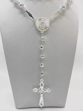 ROSARIO BOLA CALADA 5 MM - VIRGEN GUADALUPE - PLATA .925