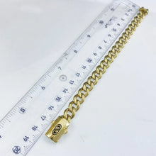 PULSO BARBADO LISO TIPO MONACO 1 cm - 18 cm - ORO 10K