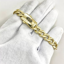 PULSO BARBADO LISO TIPO MONACO 1 cm - 18 cm - ORO 10K