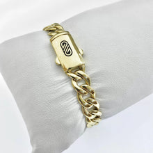 PULSO BARBADO LISO TIPO MONACO 1 cm - 18 cm - ORO 10K