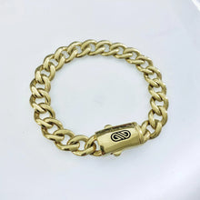 PULSO BARBADO LISO TIPO MONACO 1 cm - 18 cm - ORO 10K