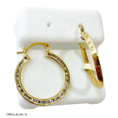 ARRACADA CANAL ZIRCONIAS LATERALES - ORO 10K