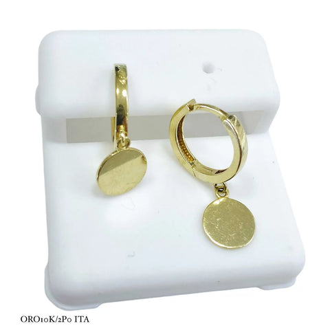 ARRACADA CON COLGANTE CÍRCULO LISO - ORO 10K