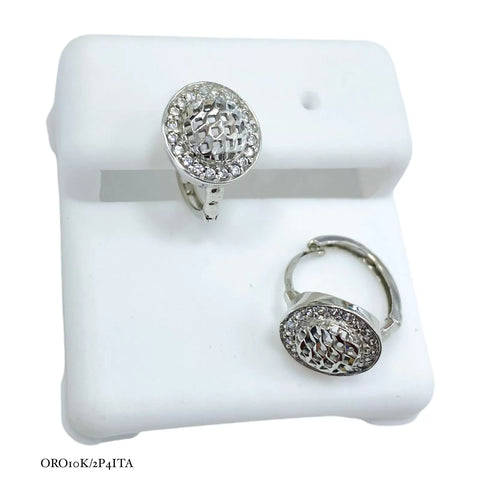 ARRACADA BOTÓN RED EN ORO BLANCO - ORO 10K