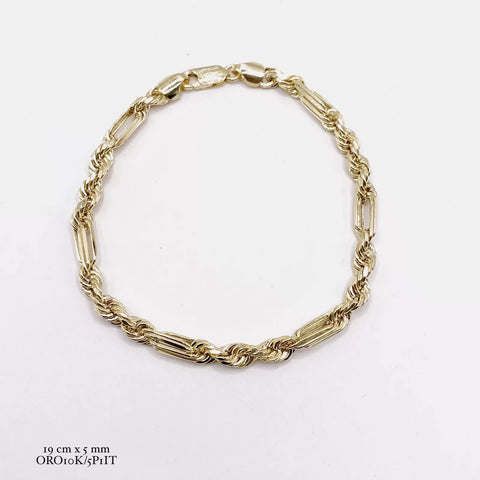 PULSO TORSAL FIGARO - 19 cm x 5 mm - ORO 10K